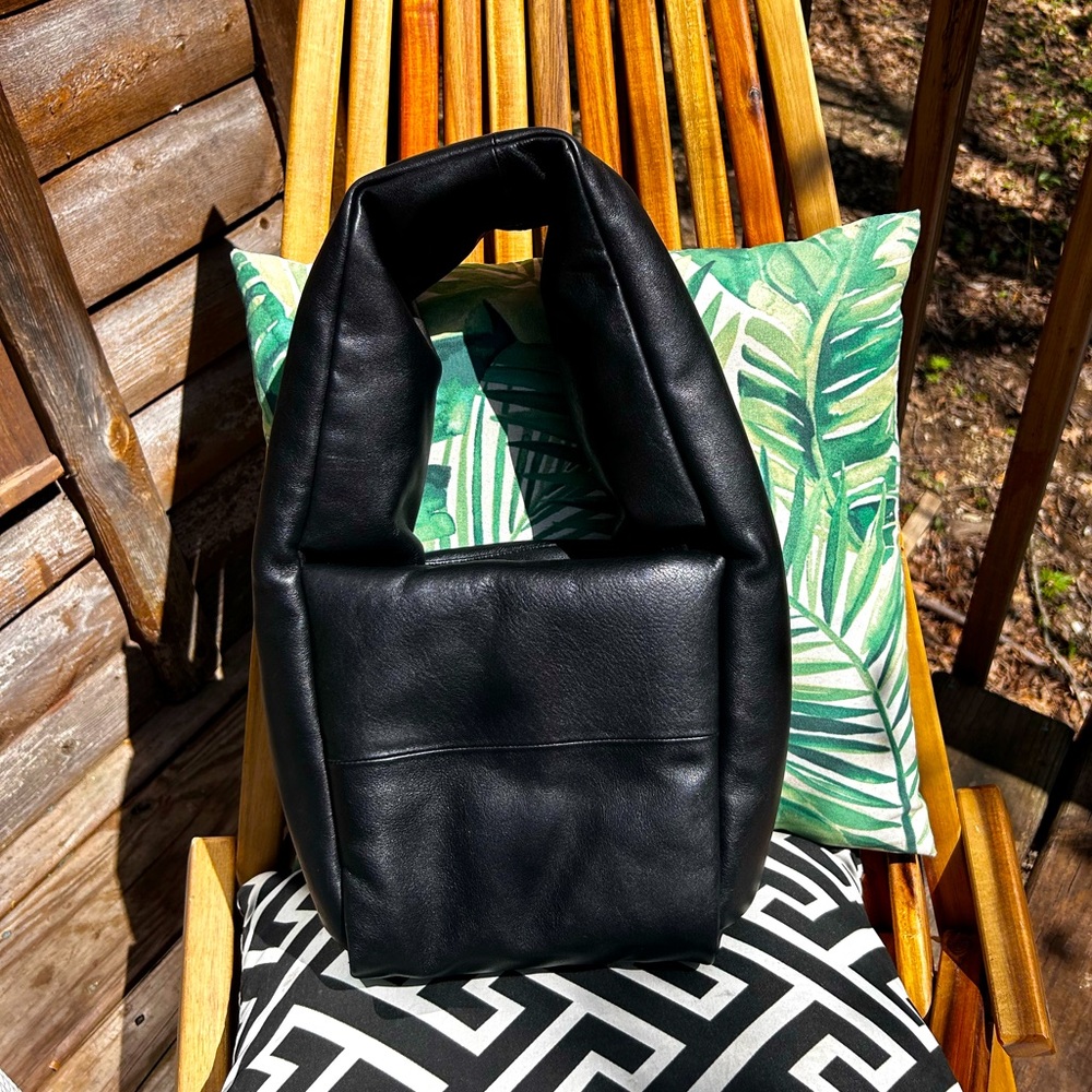 AUTHENTIC Kassl black leather puffer tote